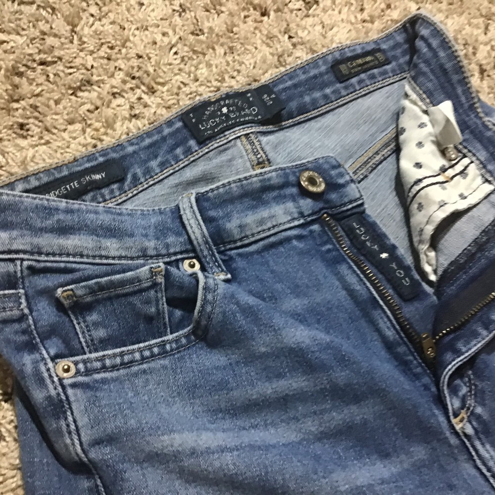 Lucky Brand Women's Jeans 2/26 Bridgette Skinny Medium Wash Light Distressing